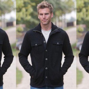 Kuhl Spy Black Merino Wool Sweater Jacket XL
